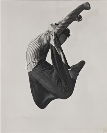 (PEARL PRIMUS) A series of 9 photographs of Pearl Primus performing by the photographers Barbara Morgan, Gjon Mili, and Gerda Peterich.
